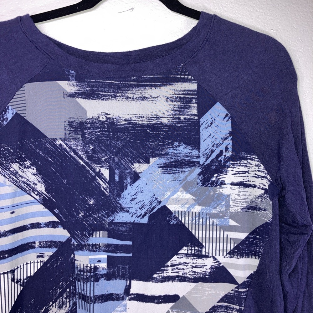 Banana Republic Women's XS Long Sleeve Blue Graphic Shirt